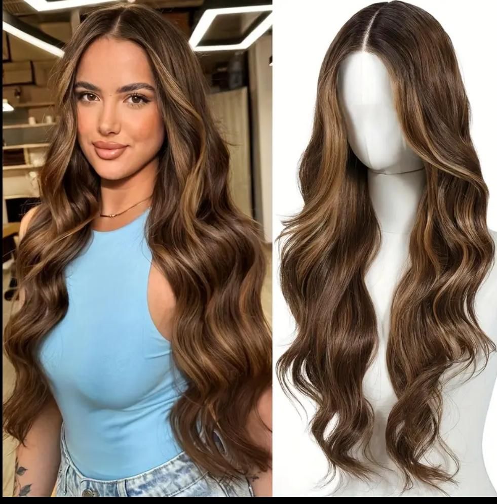 26&quot; dark brown with caramel highlights