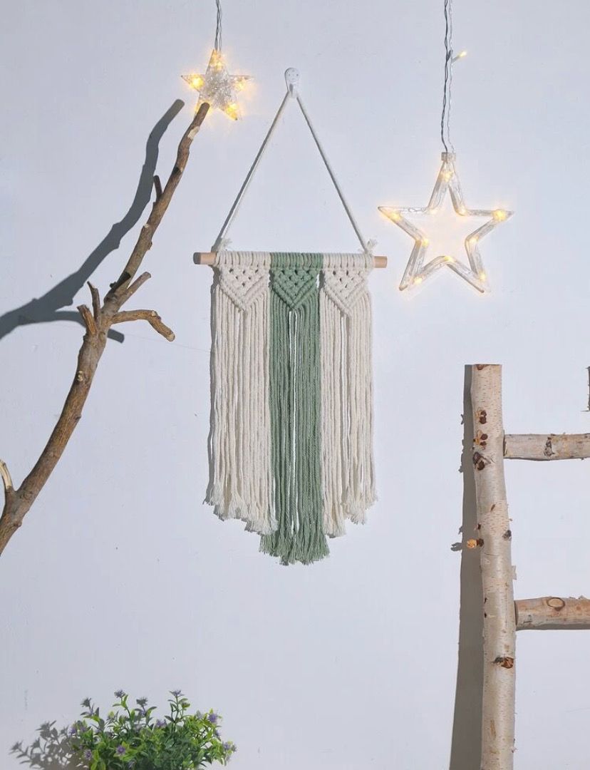 Green And Cream Macrame Decor Piece