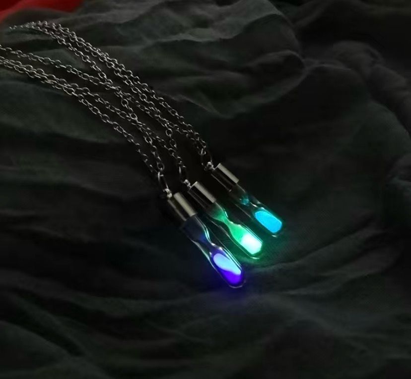 Hour Glass Glow In The Dark Necklace