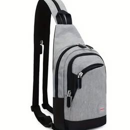 grey crossover unisex bag