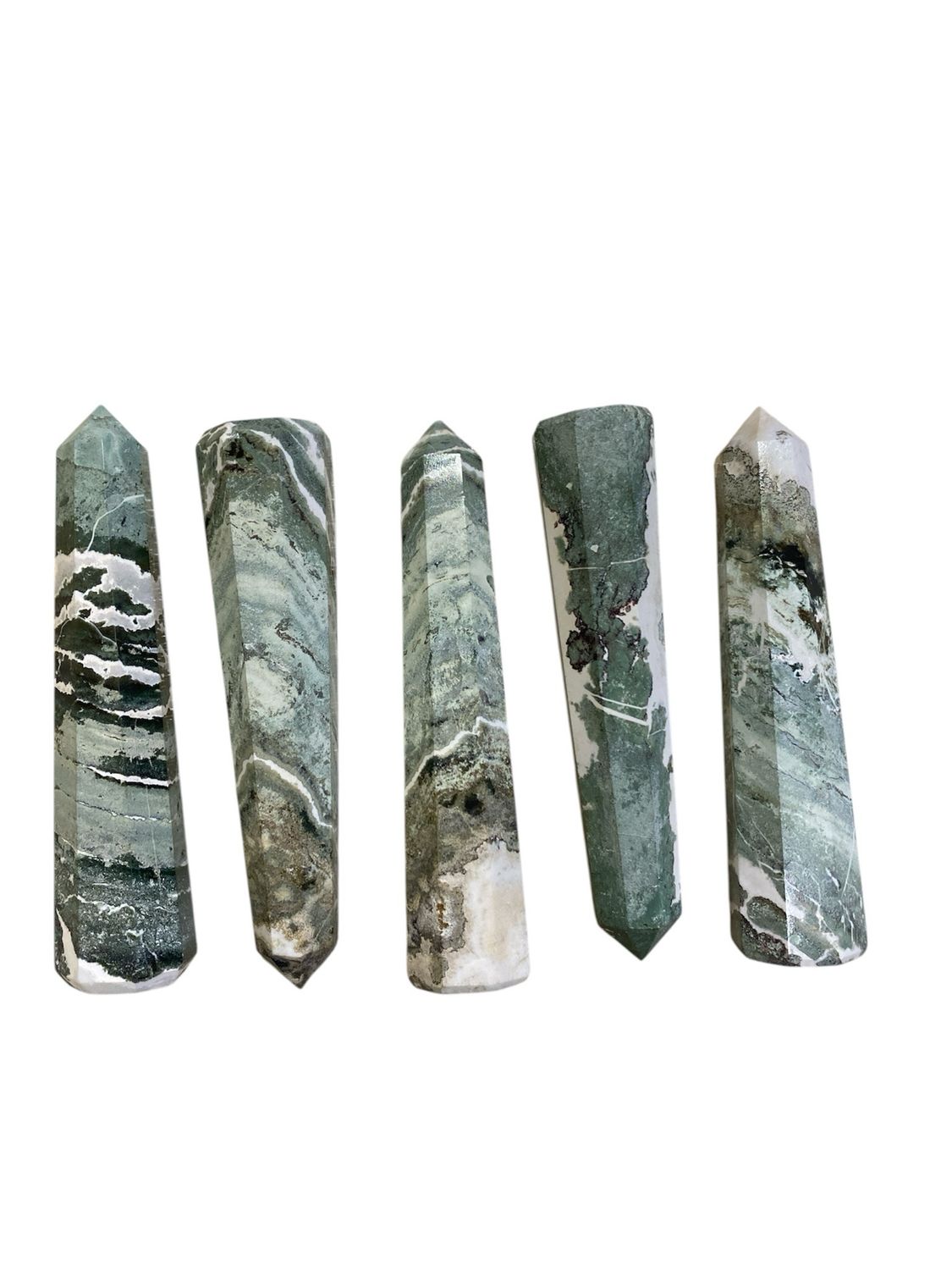Green Sardonyx Obelisk 5 Pcs Set