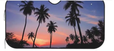 Beachfront Palmtrees Windshield Sun Shade