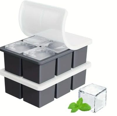2pcs, Large Silicone Ice Cube Trays with Lid