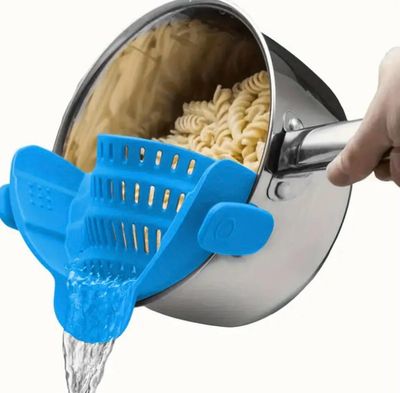 Blue Silicone Pot Strainer
