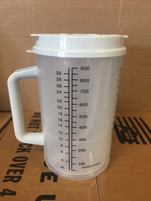 WATER MUG 32oz CLR W/STRAW