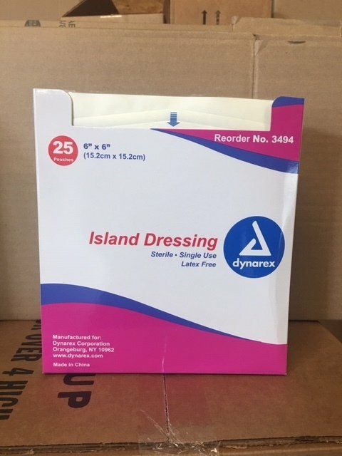 TELFA ISLAND 6X6 25/BX #3494
