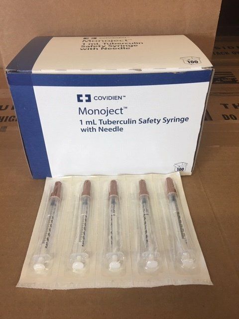 SYRINGE TB SAFETY 1CC 100/BX