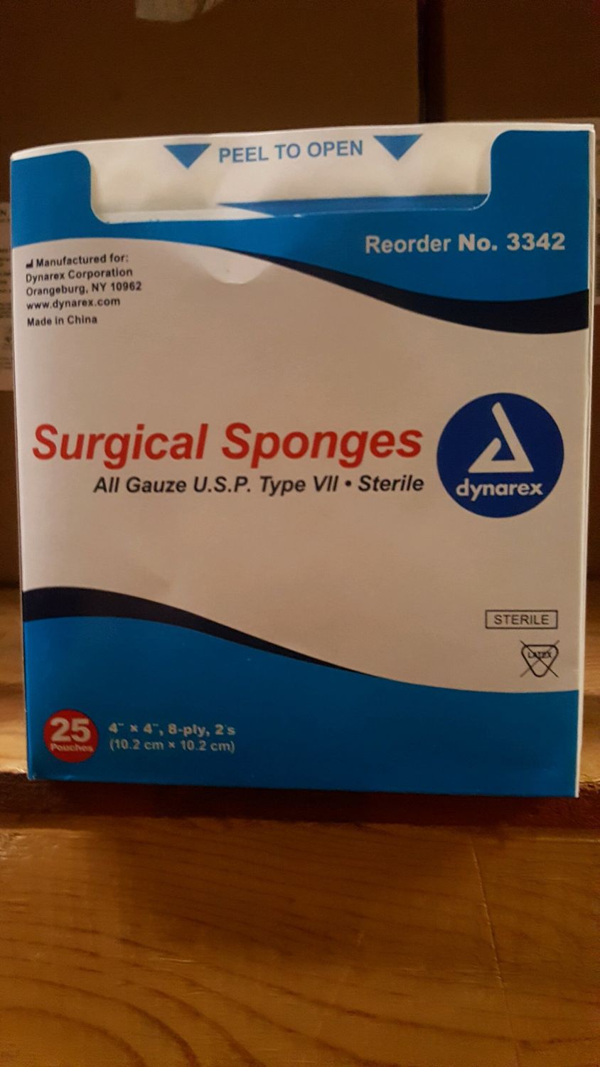 GAUZE 4X4 ST 2/PKG 25 PKG/BX