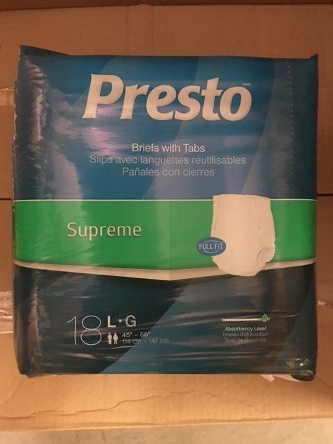 DIAPER PRESTO LARGE 72/CS ABB21040