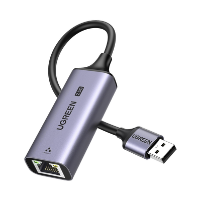 Adaptador USB-A 3.0 a Ethernet 2.5G | Chip de Última Generación RTL8156BG | Indicadores Led | Caja de Aluminio | Diseño Reforzado | Compacto y Portátil | Compatible con Laptop /PC/NAS/Enrutador/Switc