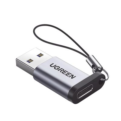 Adaptador USB 3.0 Macho a USB-C 3.1 Tipo C Hembra |Carga y Sincronización de Datos | Admite Corriente de 3A | Transferencia de hasta 5 Gbps | Amplia Compatibilidad | Chip VL160 | Caja de Aluminio | C