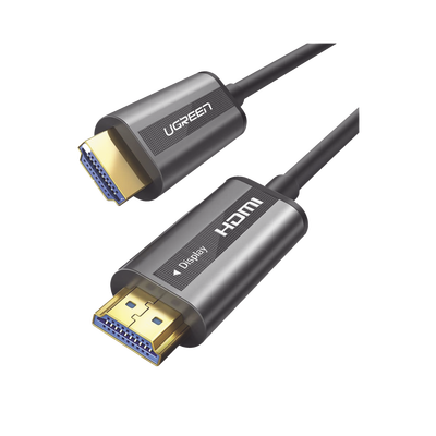 Cable HDMI de 50 Metros por Fibra Óptica 4K@60Hz | Fibra de 4 núcleos + Cobre estañado de 7 núcleos | Compatible con HDMI 2.0 | Alta velocidad 18 Gbps | 3D | HDR | Carcasa de  Zinc | Premium | 2 Años