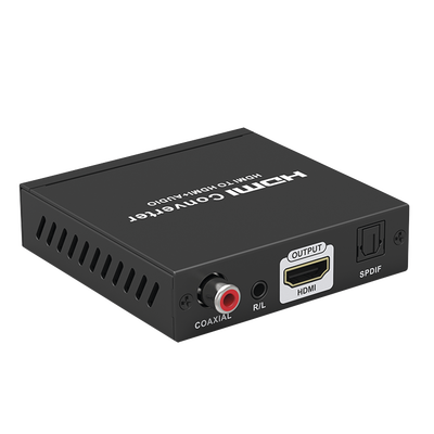 Extractor de Audio de HDMI a HDMI + Audio / Salida de Audio Digital o Análoga / SPDIF / Toslink / Auxiliar 3.5mm (Estéreo) / Salida HDMI solo video / Soporta ARC / HDR / HDCP / Separa el Audio del Co