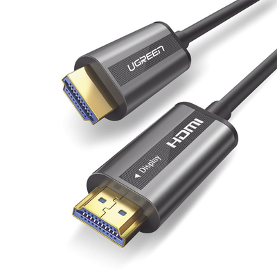 Cable HDMI de 15 Metros por Fibra Óptica 4K@60Hz | Fibra de 4 núcleos + Cobre estañado de 7 núcleos | Compatible con HDMI 2.0 | Alta velocidad 18 Gbps | 3D | HDR | Carcasa de  Zinc | Premium | 2 Años