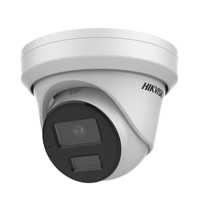 Turret IP 6 Megapixel  / Lente 2.8 mm / 40 mts IR / Exterior IP67 / Micrófono Integrado / DARKFHGITER / PoE / Alarmas y Audio I/O / ONVIF / Micro SD / 4 Analíticos: AcuSense, Deteccion Facial, Conteo