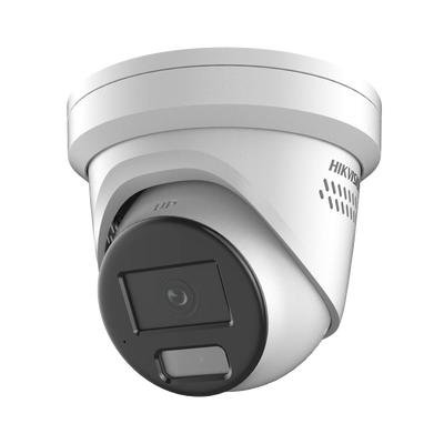 [ PROTECCIÓN ACTIVA ] Turret IP 4 Megapixel / Lente 2.8 mm / 40 mts IR / Exterior IP67 / Micrófono y Bocina Integrado (Audio de Dos Vías) / DARKFIGHTER / PoE / Luz Estroboscopica / ONVIF / Micro SD /