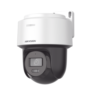 Domo PT IP 4 Megapixel / Lente 4 mm  / Dual Light (30 mts IR + 30 mts Luz Blanca) / ACUSENSE / Autoseguimiento en Humanos / PoE / IP66 / Micrófono y Bocina Integrado (Audio de Dos Vías) / Micro SD / 