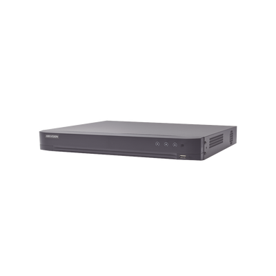 DVR 16 Canales TurboHD + 16 Canales IP / 8 Megapixel (4K) / Acusense (Evita Falsas Alarmas) / Audio por Coaxitron / 2 Bahías de Disco Duro / Salida de Video en 4K / 8 Entradas de Alarma / 4 Salidas d