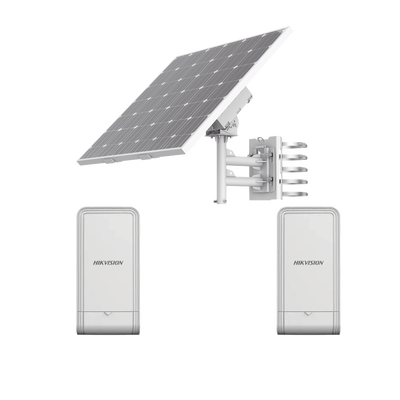 Kit Solar de Alimentación + 2 Puntos de Acceso (AP) / Panel Solar / Batería de Respaldo de Litio 360 Wh / 2 Salidas de 12 Vcd / Accesorios de Instalación / Uso en Exterior IP66 