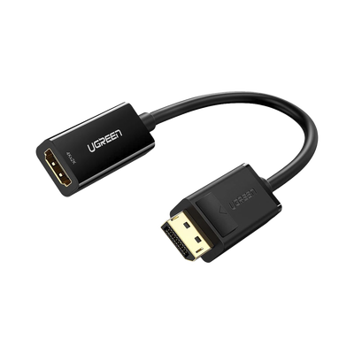 Convertidor DisplayPort a HDMI 4K| 3D | HDR | Blindaje interno | Botón Liberador | Carcasa de ABS | Plug &amp; Play | CE, FCC, RoHS | Cable de 25 cm.