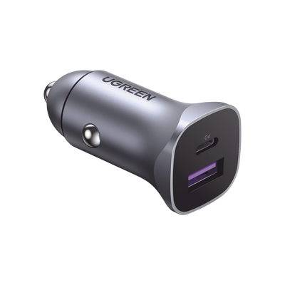 Cargador de Auto 30W | 2 Puertos USB-A y USB-C | Carga Rápida | Compatible con Vehículos de 12 y 24 VCD | PD3.0, QC4.0, SCP, PPS | Indicador Led | Diseño Compacto | Chip Inteligente | Caja de Alumini