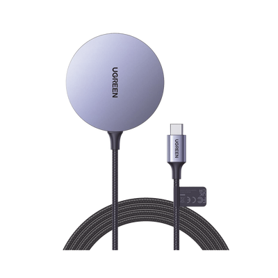 Cargador Inalámbrico Magnético | 15W | Tecnología Magsafe | Qi | Certificado MFM | Modulo de Carga Original | Carga Rápida | Fuerte Absorción Magnética | Cable de Nylon Trenzado | 1.5 metros | Multi 