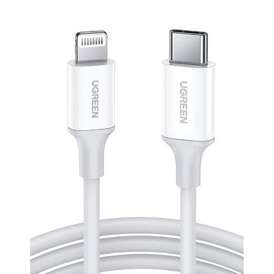 Cable USB-C a Lightning | 1 Metro | Certificado MFi | Carga Rápida 60W | 480 Mbps | PD | Conector C94 | Adecuado para iPhone, iPad y iPod | Protección Integrada | Caja de ABS | Cubierta de TPE | Colo