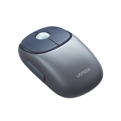 Mouse Inalámbrico  FUN＋ / Recargable / 2.4G &amp; Bluetooth / 4 Niveles de DPI / Silencioso / Ergonómico / 5 Botones / Compatible con Windows, macOS 10.5, Android iOS Linux y Chrome OS / Color Azul