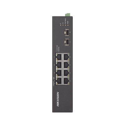 Switch Industrial No Administrable Gigabit / 6 Puertos Gigabit PoE+ (30 W) + 2 Puertos Gigabit PoE++ (60 W) / 2 Puertos SFP / 120 W Total / 48 a 57 VCD / Ideal para Proyectos / 300 Metros de Distanci