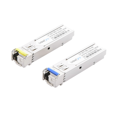 Transceptores Ópticos Bidireccionales SFP (Mini-Gbic) / Monomodo 1310 &amp; 1550 nm / 1.25 Gbps / 1000BASE-BX / Conector LC/UPC Simplex / DDM / Hasta 5 km / 2 Piezas 