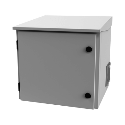 Gabinete de Exterior con Rack de 19&quot; de 9UR con Ventiladores y Termostato (Montaje a poste o torre se vende por separado).