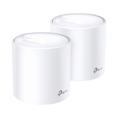 Kit 2 Routers Inalámbricos MESH Interior para Hogar / Doble Banda Wi-Fi 6 AX1800 Mbps / 2 Puerto Gigabit WAN/LAN / 2 Antenas Internas / Administración Mediante la App Deco (iOS, Android) / Protección