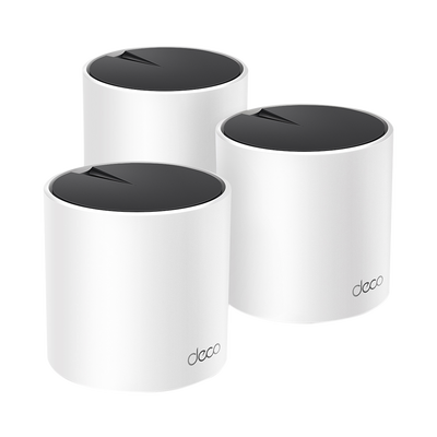Kit 3 Routers Inalámbricos MESH Interior para Hogar / Doble Banda Wi-Fi 6 AX3000 Mbps / 3 Puerto Gigabit WAN/LAN / 2 Antenas Internas / Administración Mediante la App Deco (iOS, Android) / Protección
