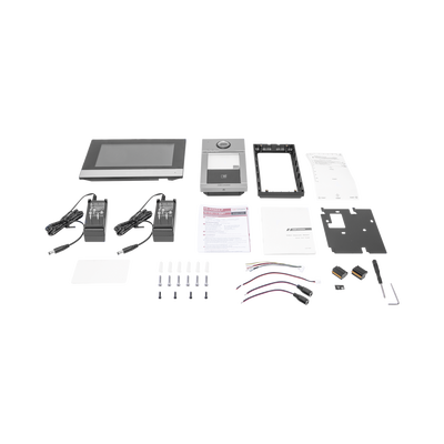 Kit de Videoportero IP Poe Estandar con llamada a App de Smartphone (HikConnect) / Apertura con tarjeta MIFARE / Frente de calle IK08 &amp; IP65 / Soporta 2 puertas