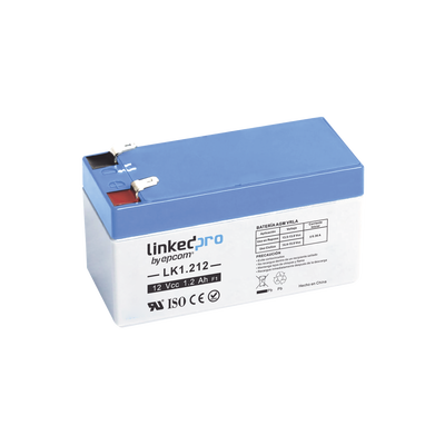 Batería 12 Vcc / 1.2 Ah / UL / Tecnología AGM-VRLA / Para uso en equipo electrónico, Alarmas de Intrusión / Incendio/ Control de acceso / Video Vigilancia / Terminales F1  ( Incluye adaptador para te