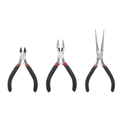 Juego de 3 Mini Pinzas de Corte de 5&quot;. Incluye: Pinza de Punta Redonda, Diagonal y Punta de Aguja.