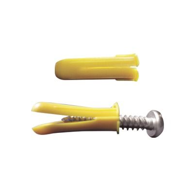 Paquete de 20 taquetes amarillo  1&quot; y 20 tornillos 8mm x 1&quot;