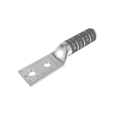 Zapata Terminal de Cobre Electrolítico/ Cañon Largo con 2 Perforaciones para Tornillos de 1/2&quot; / Cable Calibre 2/0 / Espaciamiento entre orificios de 1 3/4&quot;.