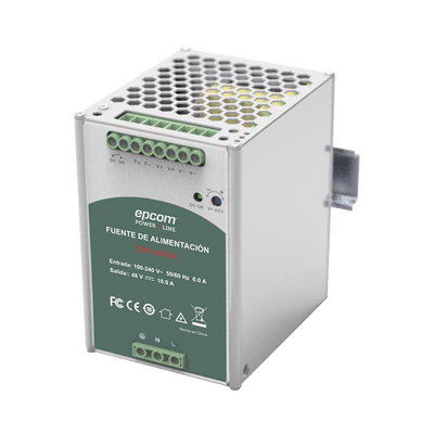 48 VCC @ 10 A / Fuente de alimentación / Función relay Vcc / Industrial / 480 W / Función de conexión paralelo 3,840 W ( 7 + 1 ) / din riel