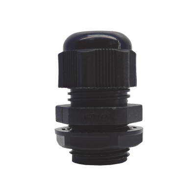 Conector Plástico Negro Tipo Glándula para Rosca NPT 1/2&quot;