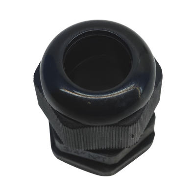 Conector Plástico Negro Tipo Glándula para Rosca NPT 3/4&quot;