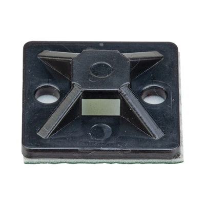 Montaje-Sujetador Adhesivo STRONGHOLD de 4 Vías de 1&quot; x 1&quot; x 1/4&quot;, Color Negro,  Nylon 6.6 Retardante de Llamas V-2, Paquete de 100pz