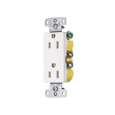 Contacto Duplex Decorador 15A 125V, 2 Polos, 3 Hilos, Color  Blanco (Nema5-15R).