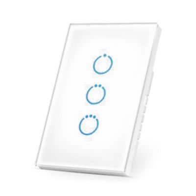 (ZWAVE) Interruptor On/Off panel táctil touch inalámbrico Zwave Plus 3 botones. Compatible con Hubitat HC8, Álula  M2M, otro 
