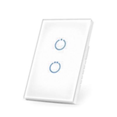(ZWAVE) Interruptor On/Off panel táctil touch inalámbrico Zwave Plus 2 botones. No requiere cable neutro, Compatible con Hubitat HC8, Álula  M2M, otros 