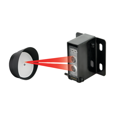 Sensor de Haz Fotoeléctrico Reflectante – Cumple con ETL UL325,  con alcance dehasta 14 metros.