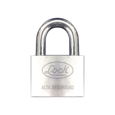 Candado de hierro alta seguridad con llave de disco/ Acabado Cromado/ Llaves Abloy/ Medida de Horquilla 34 mm.