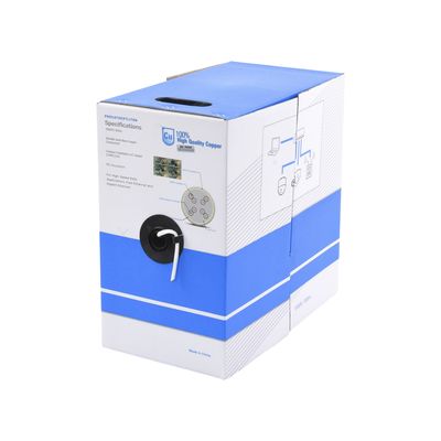 Bobina de cable de 305 m, Cat5e, para intemperie, sin blindar, color blanco, UL, para aplicaciones en CCTV, redes de datos. 