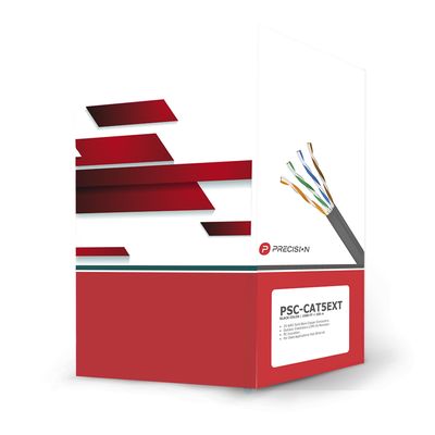 Bobina de cable de UTP de 4 pares Cat5e de 305 m (1000 ft), 100% Cobre, LDPE Resistente a rayos UV, Color Negro, 24 AWG, Uso en Exterior,  Para Aplicaciones de Voz, Datos y Video