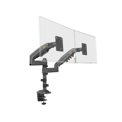 Montaje de Escritorio articulado para 2 monitores de 17 a 27&quot; /  Soporta hasta 9kg por monitor / Vesa 75 x 75 / 100 x 100 / Acero / Rotación: 360°